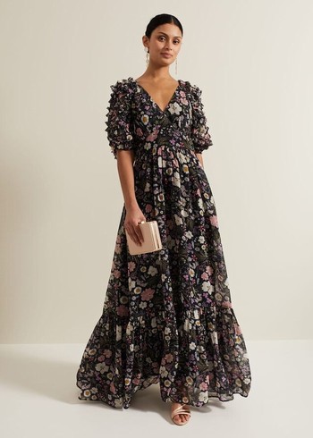 Phase Eight Lesley Multi Coloured Floral Dress Multicolor Canada | PLXBZI-570